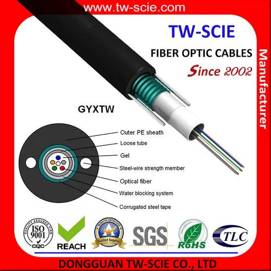 4 Core Fiber Optic Singlemode Strand Cable GYTA53 for Direct Burial Use 