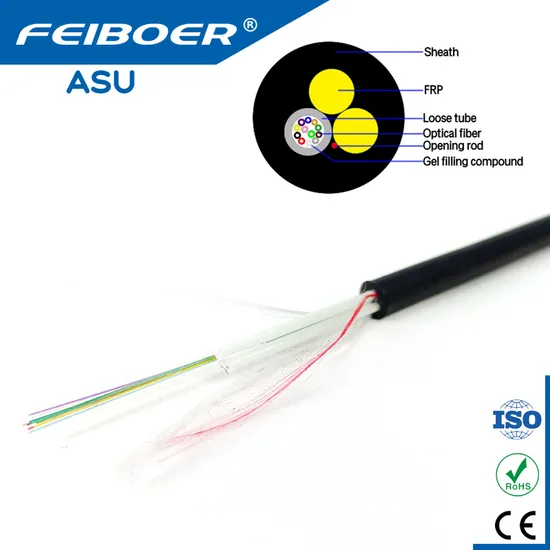 FTTH Indoor Outdoor Fiber Optic Cable 2 Core 4 Core Single Jacket Fiber Optic Cable Manufacturers 